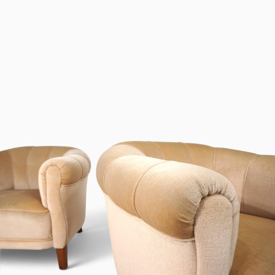 Een paar art-deco clubstoelen in champagnekleurig mohair, 1930 – Fauteuils, Textile (photo 5 of 20)