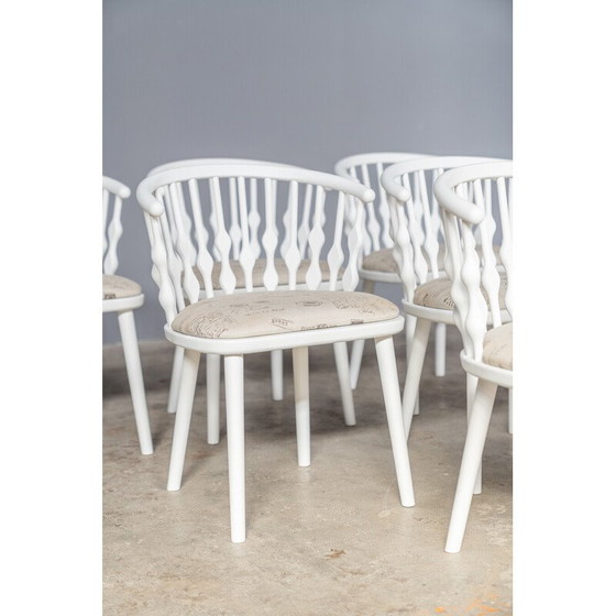 Image 1 of Set of 6 vintage beech chairs, 1970