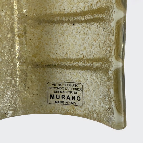 Image 1 of Coppia di applique in vetro di Murano dorato e ottone in stile Art Déco