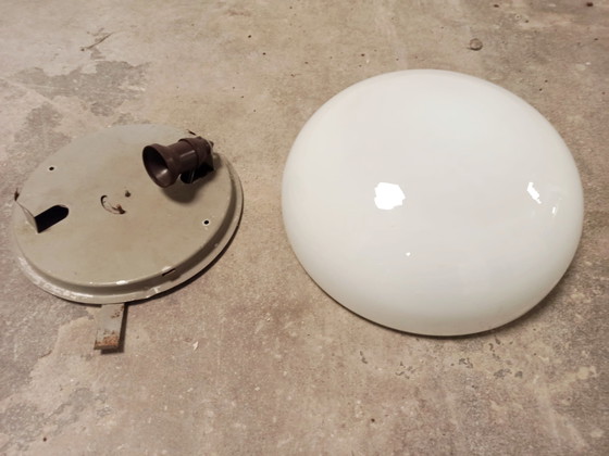 Image 1 of Lampada da soffitto vintage in vetro opalino