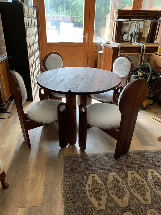 Vintage Dining Chairs & Table by Szedleczky, 1960s, Set of 5 – Dining set, Mid Century Modern (photo 5 of 9)