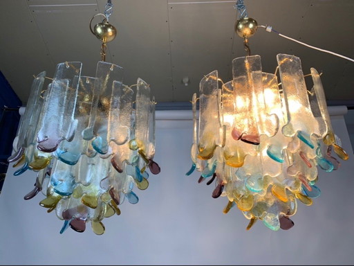 Alfredo Barbini raro par de araña 1970's