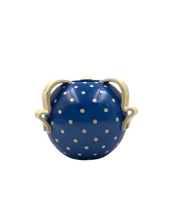 Image 1 of Art Deco blue ceramic vase, Rometti, Umbertide Italy 1930s