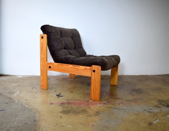 Image 1 of Brutalistische fauteuil uit de jaren 70, vintage koordstoel, ruimtetijdperk