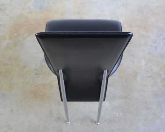 Image 1 of 6 fauteuils en cuir Fasem S44 de Giancarlo Vegni, années 80