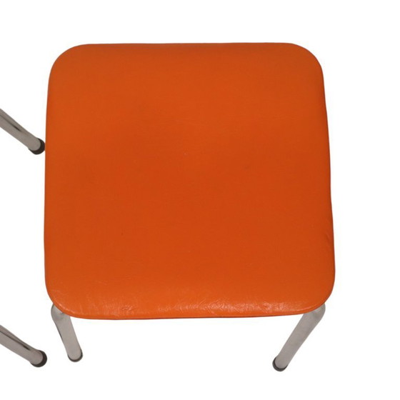 Image 1 of Set of 2 Orange Stools