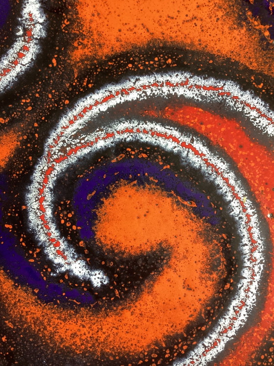 Emaille Kunstwerk Wandsculptuur Sixties Seventies Schilderij Enamel Art – Glaskunst, Glass, Metal (photo 3 of 7)