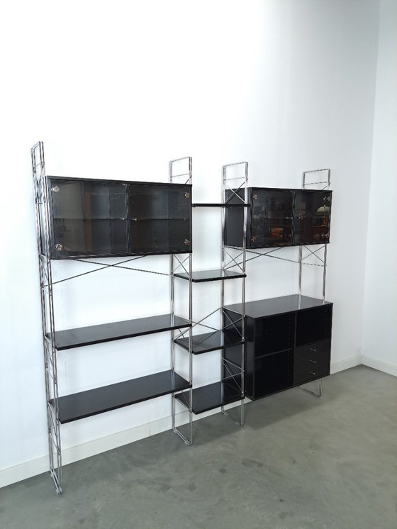 Image 1 of Armoire modulaire Denka de design danois, supports et étagères chromés