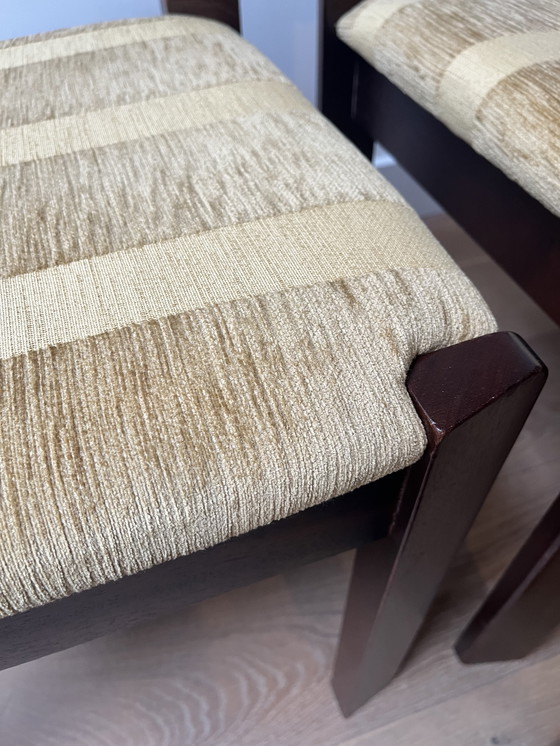 Image 1 of 4x teak vintage brutalist dining chairs