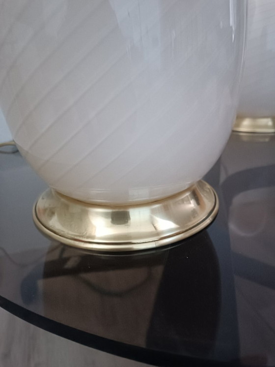 Image 1 of Par de lámparas de huevo de Murano, años 70