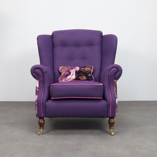 Sillón clásico de orejas al estilo de Howard & Sons, década de 1960