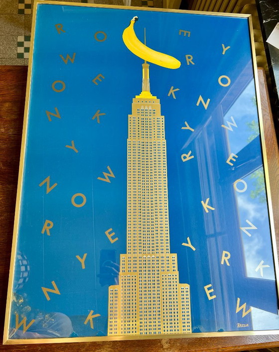 Razzia – New York Vintage screen print poster ca. 1990 - brass frame – Lithographs & prints, Paper (photo 7 of 7)