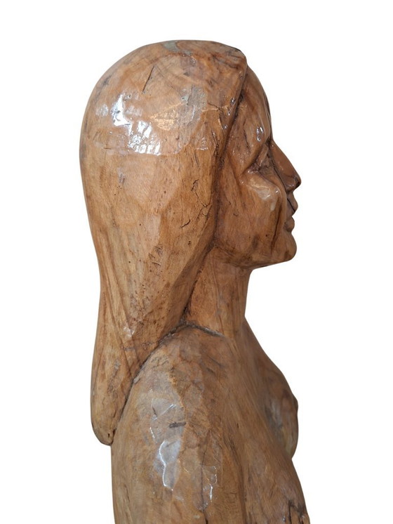 Image 1 of Important 20th Century Wooden Sculpture Female Nude '40