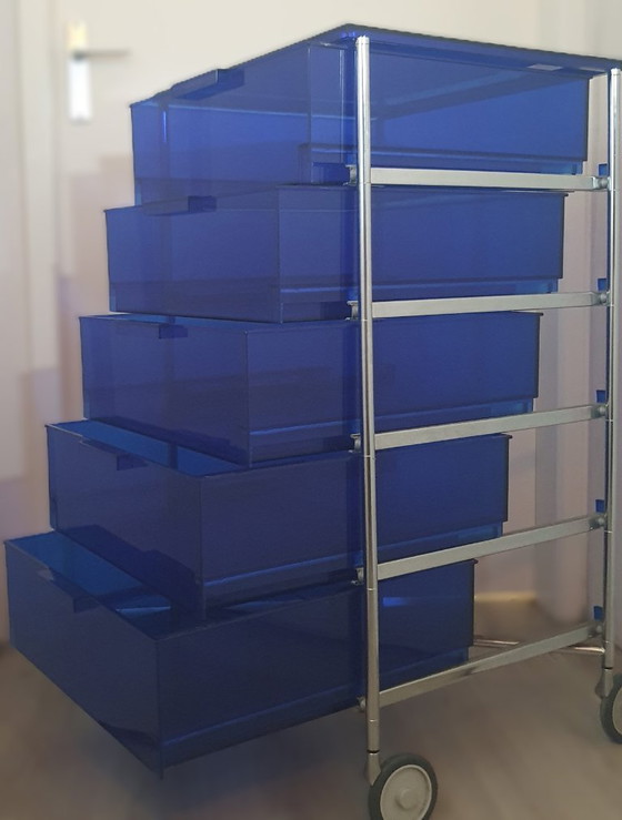 Image 1 of Original Kartell Mobil 5-Drawer Unit (Cobalt Blue) Antonio Citterio in Showroom Condition