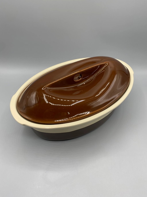 Terrina ovalada de Émile Henry – Cerámica marrón chocolate y crema – servies, Ceramic (photo 2 of 8)