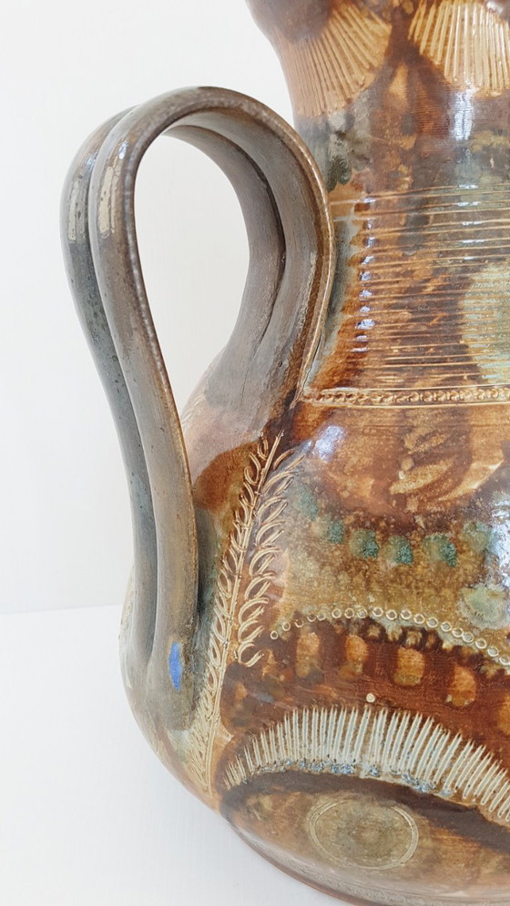 Image 1 of COURJAULT LA CERISAIE 70S VINTAGE PANSU STONEWARE PITCHER