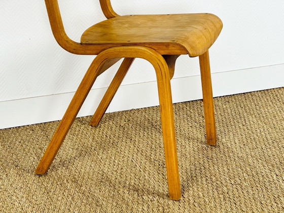 Image 1 of Paire de Chaises d'École Vintage en Bois Courbé, Angleterre, 1950