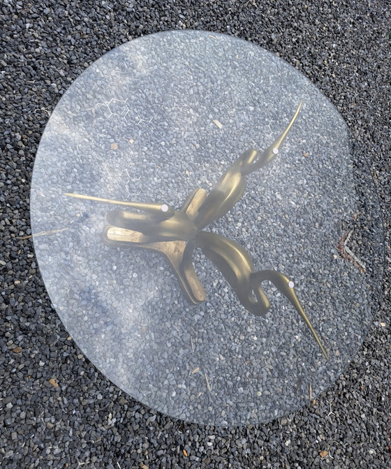 Hollywood Regency Coffee Table – Brass, Glass (photo 10 of 11)