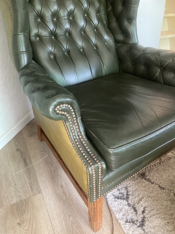 Image 1 of Chesterfield vintage vert britannique