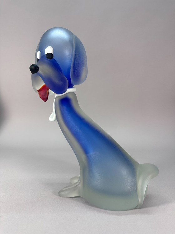 Image 1 of Sculpture de chien Murano Sommerso – De Mio Giuliano attrib. – Verre satiné – Verre d’art italien