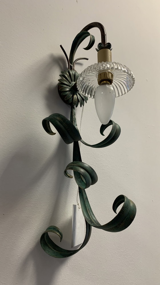Image 1 of Vintage hand-worked iron wall lamp