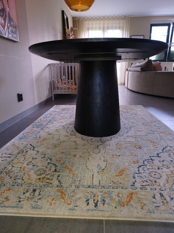 Image 1 of Oval Dining Table Aron Mango Wood Black – 200cm