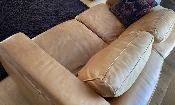 Image 1 of Molinari 2-Sitzer und 3-Sitzer Sofa In Cognac Leder