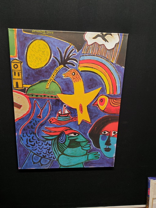 Serigrafía de Corneille sobre lienzo 60x80