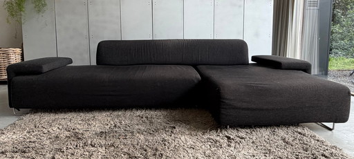 Anthracite gray Moroso Lowland corner sofa, three-seater