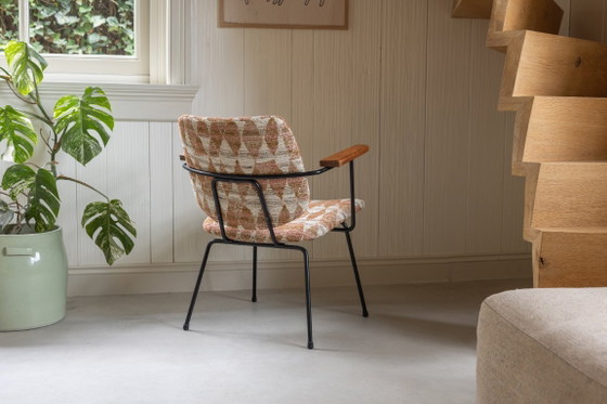Originele Vintage Gispen Professioneel Gerestaureerd en Gestoffeerd in Nobilis Stof – Fauteuils, Metal (photo 3 of 9)
