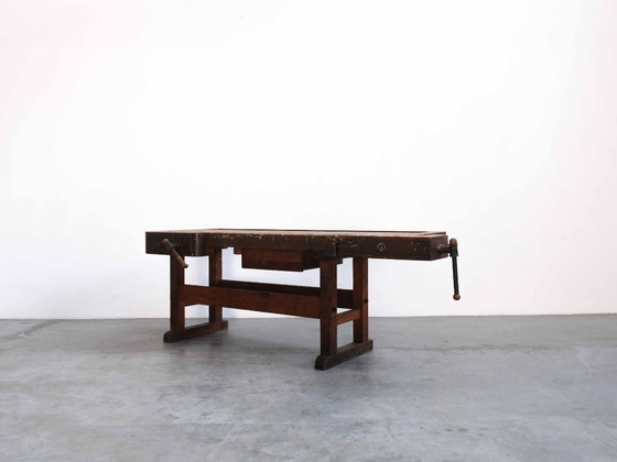 Vintage "Ulmia" Workbench Planing Bench Loft Design, Sideboard, Wood, Brown (photo 5 of 13)