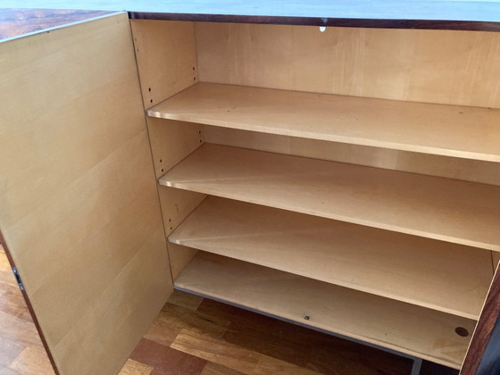 Image 1 of Armario de pared de madera de palisandro con base de acero de Bornhold.