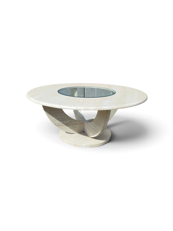 Italienischer Travertin-Couchtisch aus den 1970er Jahren – Couchtische, Glass (photo 8 of 9)