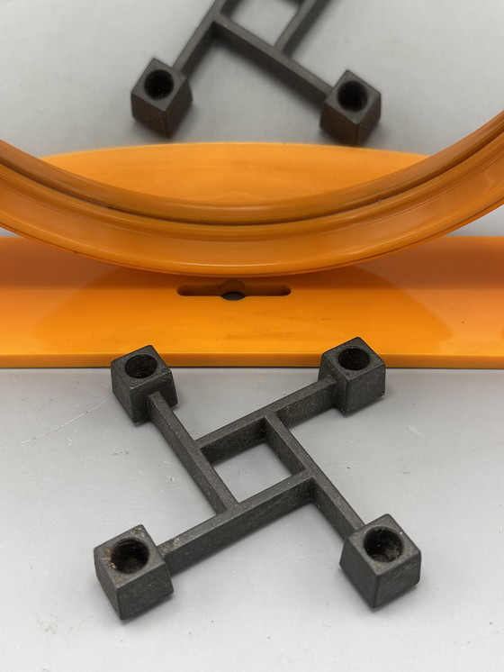 Image 1 of Vintage orange double-sided mirror