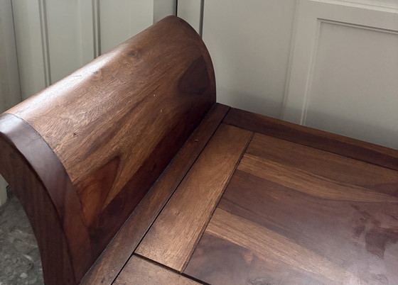 Image 1 of Banco de almacenaje de madera maciza de sheesham – Banco arcón de 2 plazas