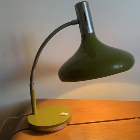 Lampe de bureau vintage Space Age, Années 70, Métal, Vert, Mid Century Modern (photo 5 sur 10)