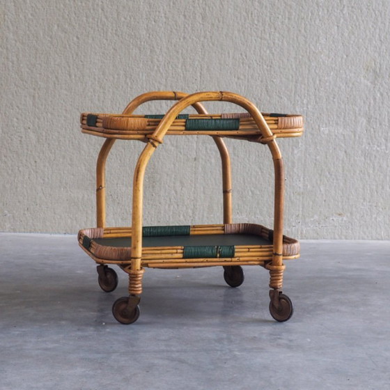 Vintage Bamboo & Rattan Serving Trolley – Bar carts (photo 5 of 17)