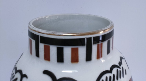 Image 1 of Art Deco vase by Keller Guérin, "Ceylon" bird