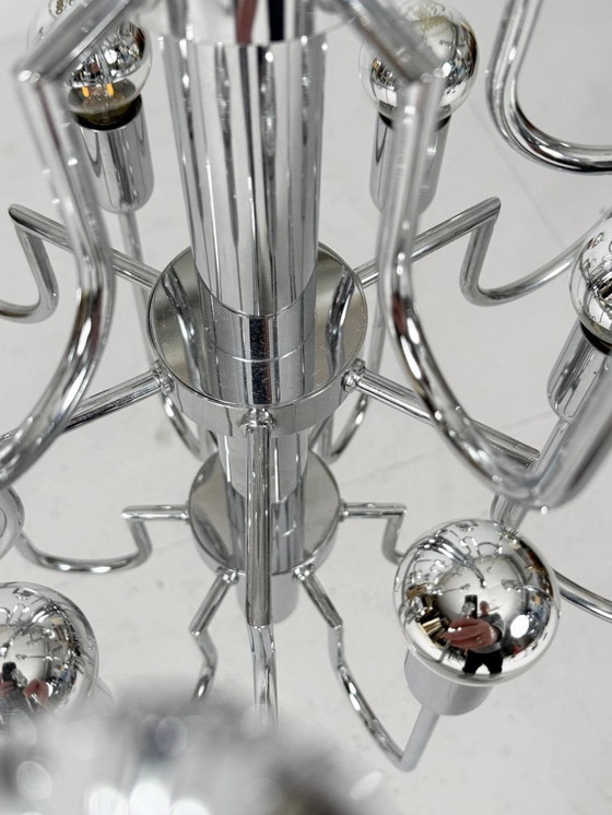 Image 1 of Mid-century chrome Sputnik chandelier by Gaetano Sciolari, Italy, 1970s