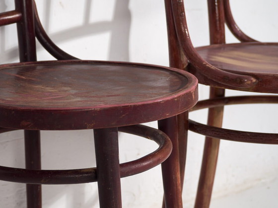 Sedie da pranzo Thonet antiche colorate (c.1920). Set di 4 pezzi #2 (photo 29 of 40)