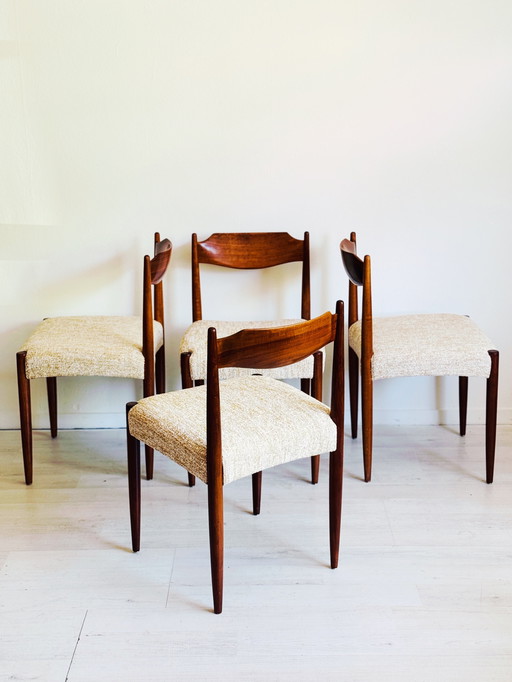 Satz von 4 Vintage Dänische Stühle 1960s