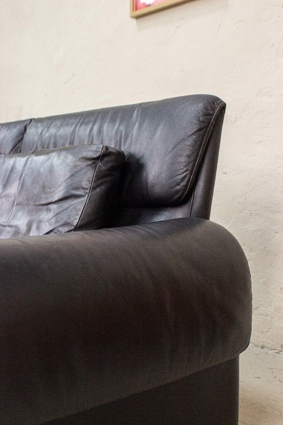Image 1 of Vintage DeSede 2011 Sofa Two-Seater Couch Leather Mid Century 80s