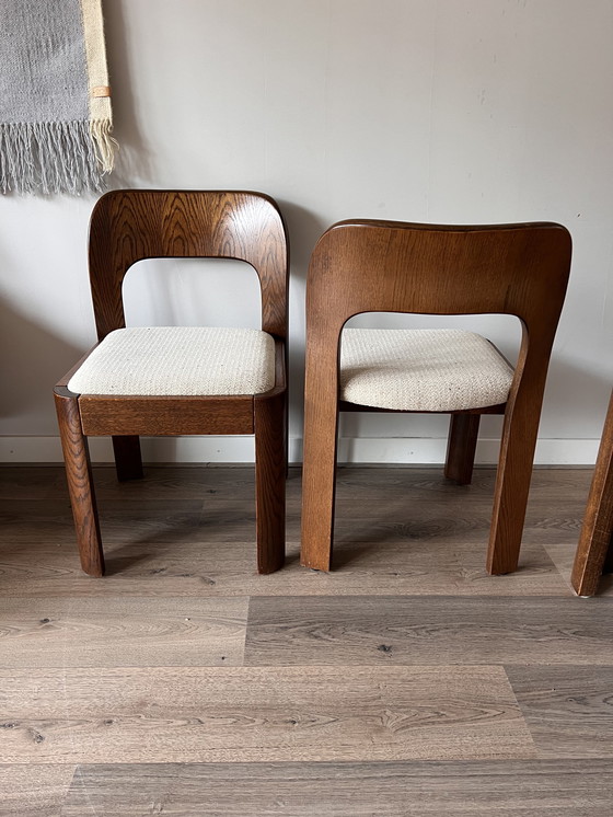 Image 1 of Beautiful brutalist set of 6 chairs and table