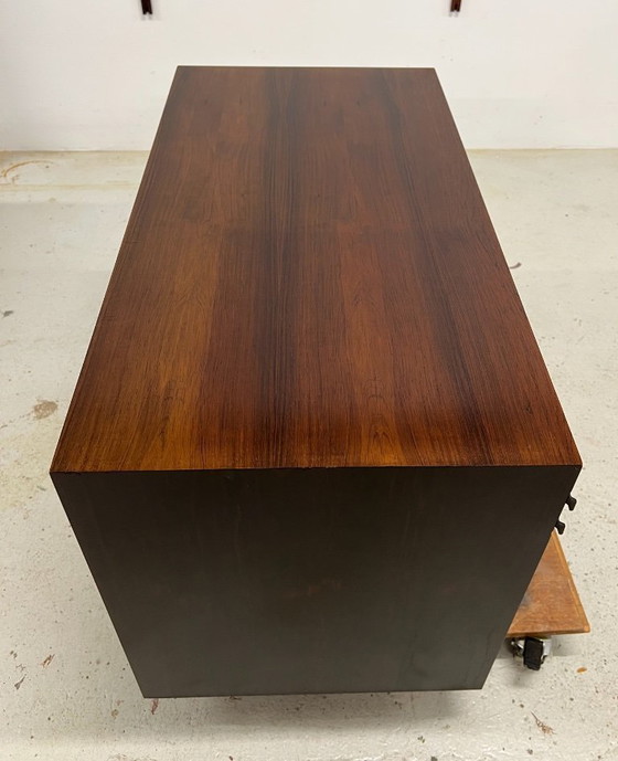 Image 1 of Rosewood Tambour Door Cabinet By Kai Kristiansen For Feldballes
