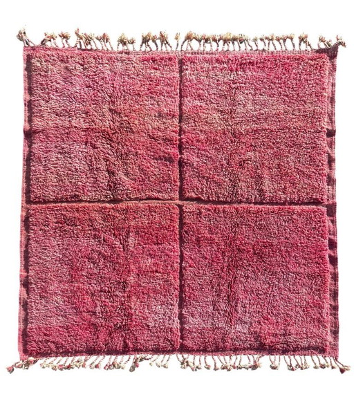 Alfombra marroquí de lana a cuadros rosa 230x250 cm