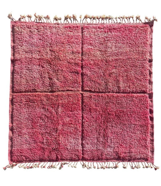 Image 1 of Alfombra marroquí de lana a cuadros rosa 230x250 cm