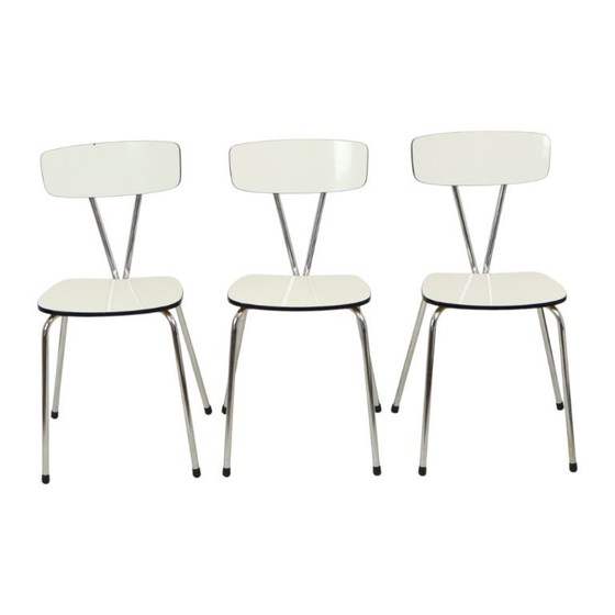 Image 1 of Set Of 6 Gray Formica Chairs Sixties