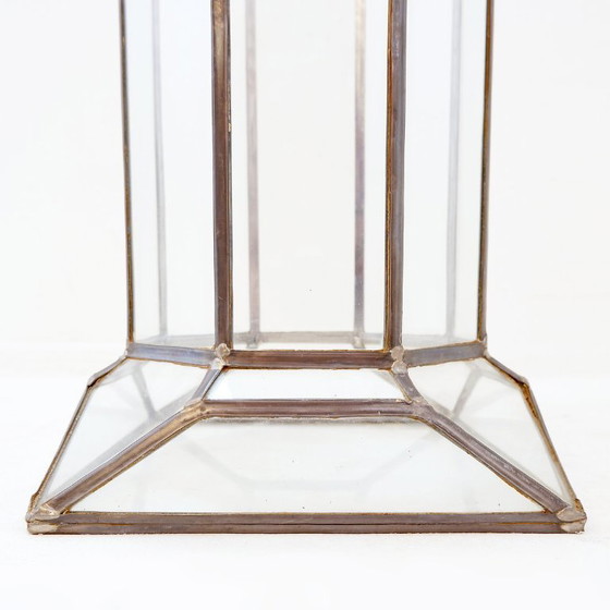 Image 1 of Colonne Art Déco en verre et zinc