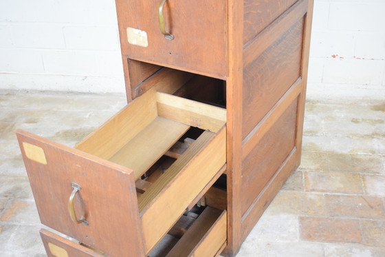 Image 1 of Antique Wooden Drawer Cabinet File Cabinet