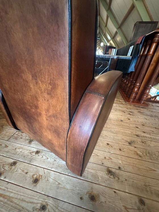 Image 1 of Art Deco sheepskin sofa. 3+1+1